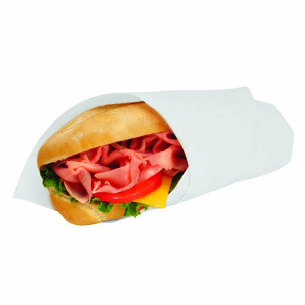 Kitchen Queen 14 x 14 Grease Resistant Paper Sandwich Wrap White 4-1M KI1590338